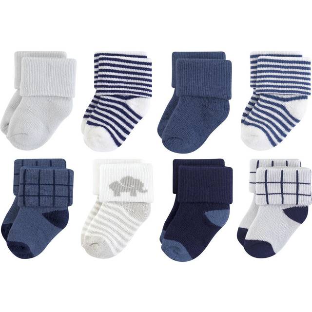 Touched by Nature Baby Organic cotton Socks, Blue Elephant, 0-6 Months