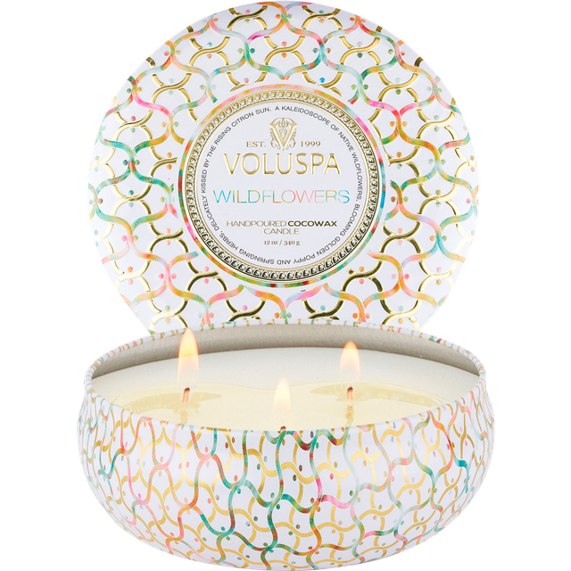 3-Wick Tin Candle Wildflowers - 340 g