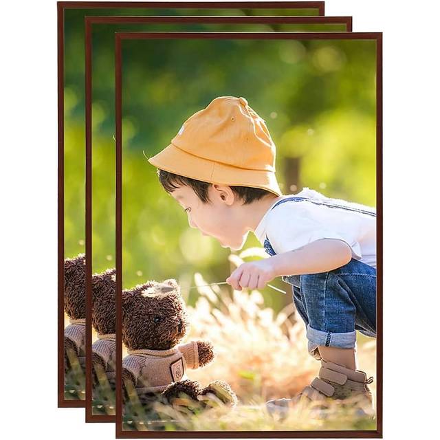 vidaXL billedrammer 3 stk. til væg og bord 59,4x84 cm MDF bronzefarvet Ramme 3stk