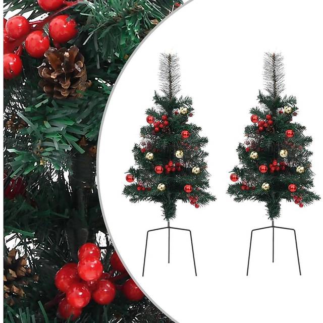 vidaXL Artificial Pathway Christmas Trees 2 pcs 76 cm PVC - Green
