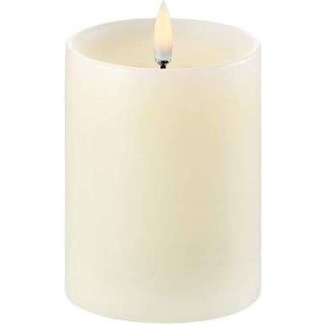 UYUNI Lighting LED Kerze PILLAR tiefer Docht 7,8 x 10 cm ivory