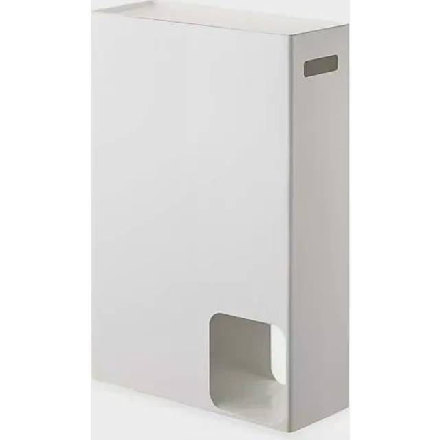 Yamazaki Home Toilet Paper Stocker - Bathroom Storage Organizer Dispenser Not for Jumbo Rolls Steel One Size White