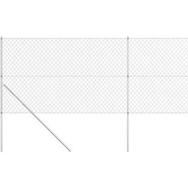 Gunnebostängsel med stolpar galvaniserat stål 15x1,5 m silver