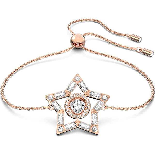 Swarovski Rose Gold Stella Star Pull Bracelet - Pink - Adjustable
