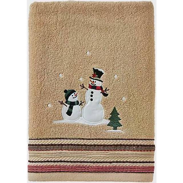 SKL Home by Saturday Knight Ltd. Rustic Plaid Snowman Bath Towel Wheat