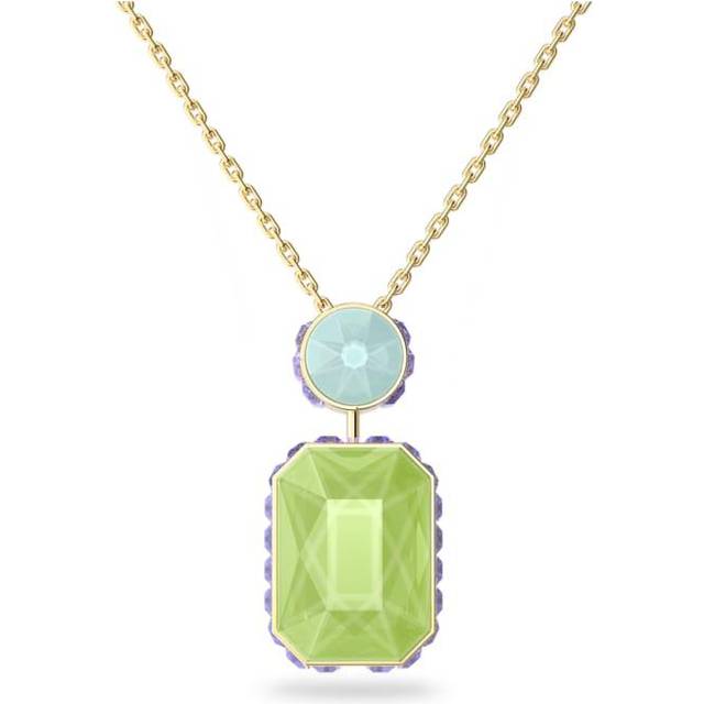 Orbita necklace, Octagon cut, Multicoloured, Gold-tone plated - Green - OS