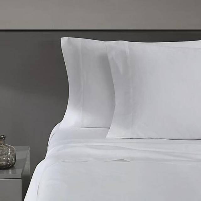 Vera Wang - King Sheet Set  Luxury Sateen Cotton Bedding  800 Thread Count  Soft & Smooth Home Decor White 4 pcs  King