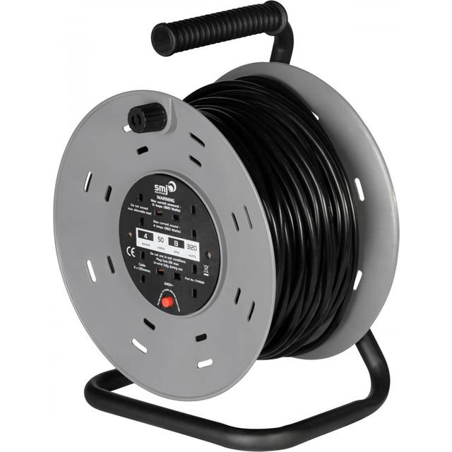 SMJ Electrical SMJ 13AMP 4 Socket Heavy Duty Cable Reel 50mtrs