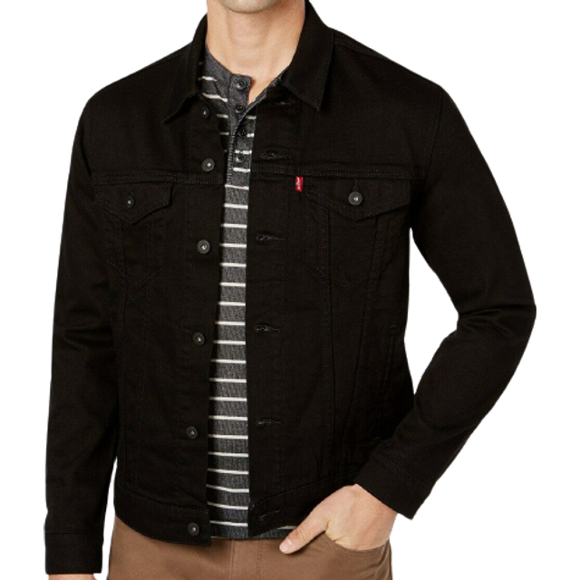 Levi trucker jacket black best sale