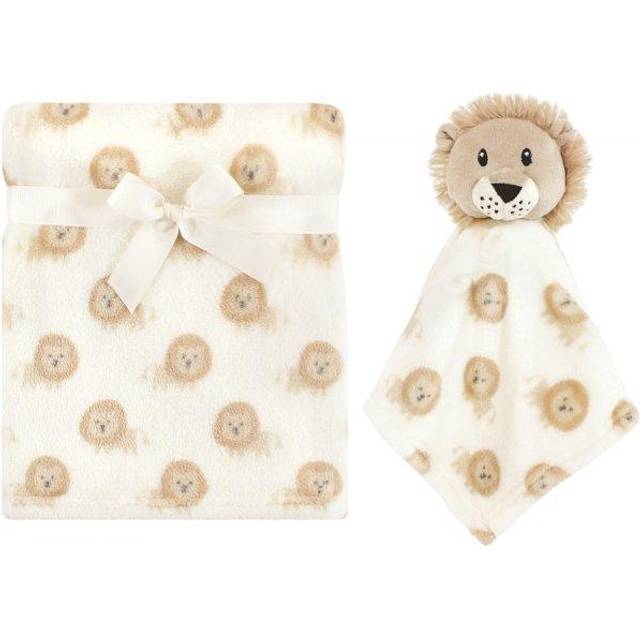 Hudson Baby Unisex Baby Plush Blanket with Security Blanket  Lion  One Size