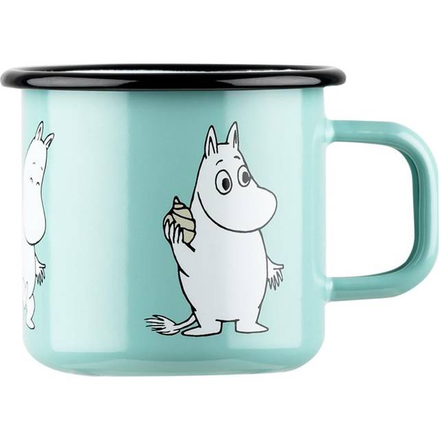 Muurla Moomin Retro emaljmugg 37 cl Mint - Blå