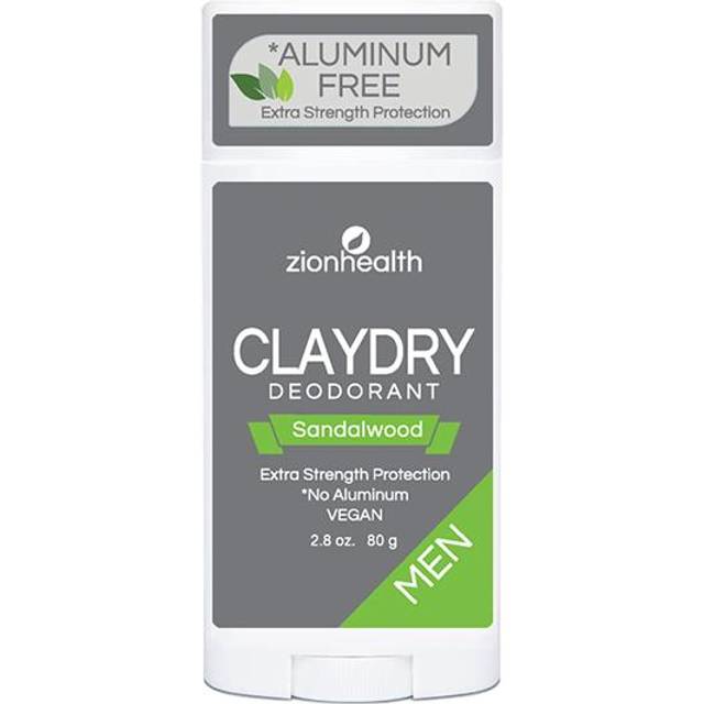 Zion Health  Men  ClayDry Deodorant  Sandalwood  2.8 oz (80 g)