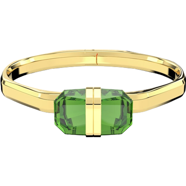 Lucent bangle, Magnetic closure, Green, Gold-tone finish