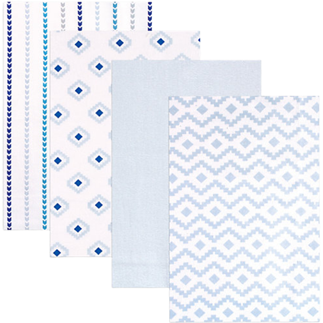 Hudson Baby Unisex Baby Cotton Flannel Receiving Blankets  Boy Modern  One Size