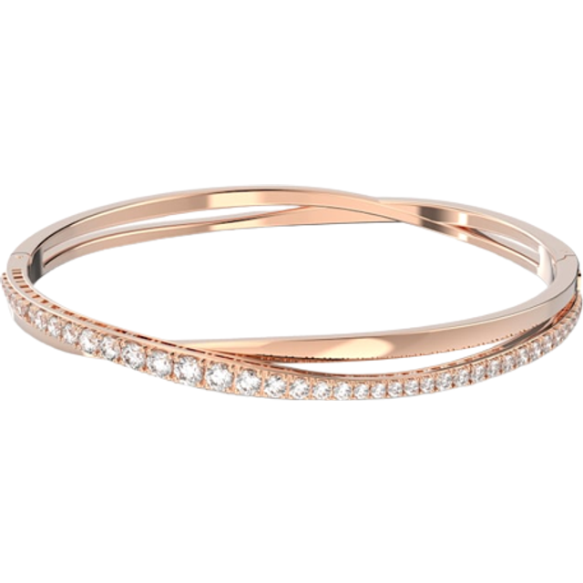 Swarovski Bangle, White Stones in a Rose Gold Tone Plated Setting, from the Twist Collection