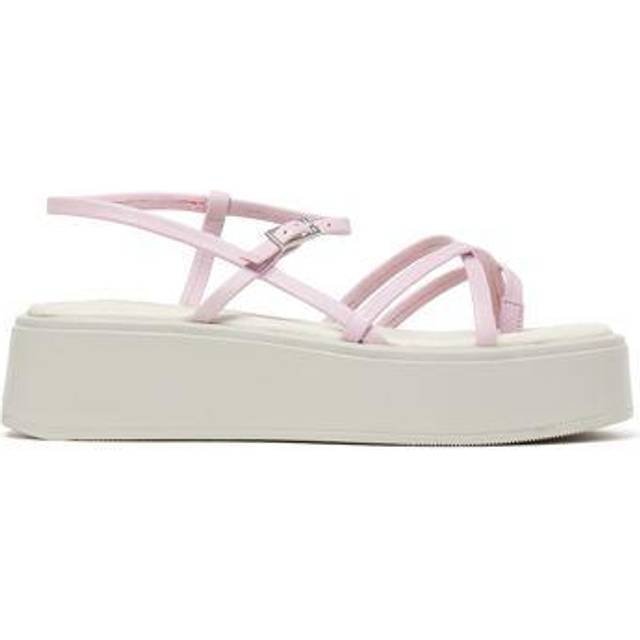 Vagabond – Courtney – Rosa flatform-sandaler med remmar i läder-Lila