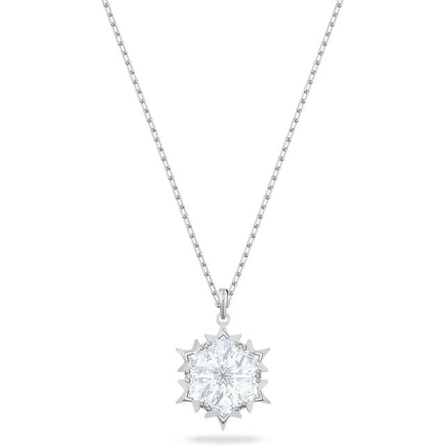 Magic pendant, Snowflake, White, Rhodium plated - OS