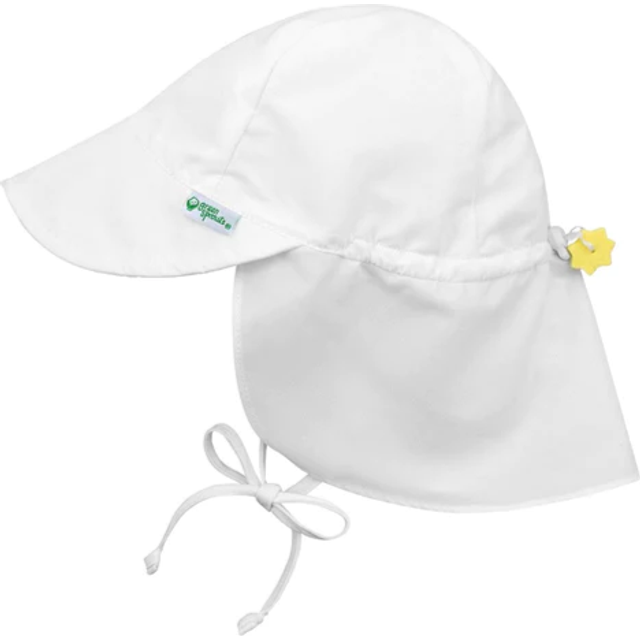 i play. Toddler Flap Sun Protection Swim Hat  White  2T-4T