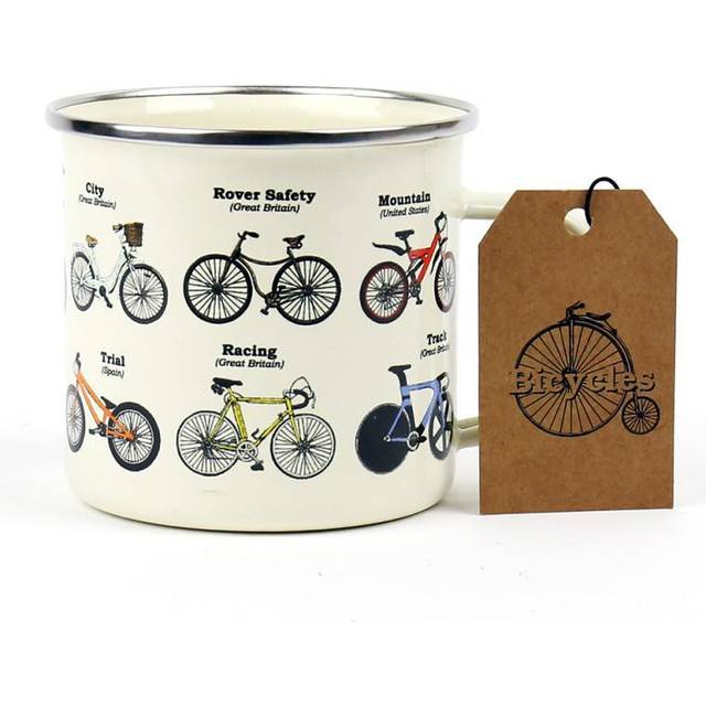 Gift Republic Enamel Mug Bikes - Krus