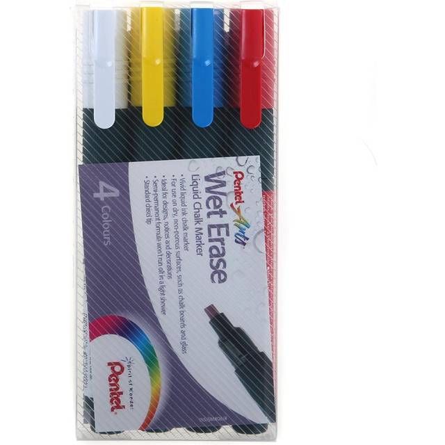 Pentel Liquid Chalk Marker Chisel Tip Assorted (4 Pack)