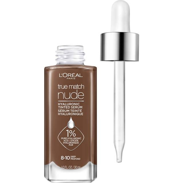 L'Oreal Paris True Match Hyaluronic Tinted Serum Foundation Makeup, Deep 8-10, 1 fl. oz