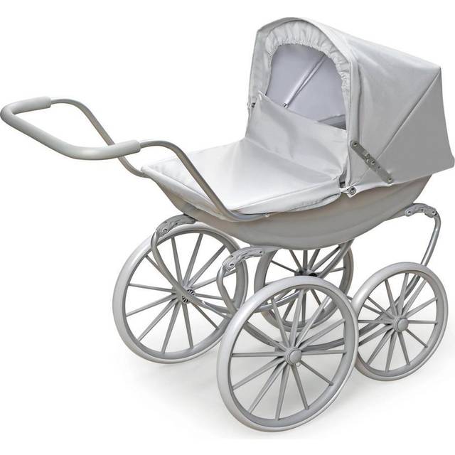 Badger Basket London Toy Doll Pram with Canopy for 18 inch Dolls - Gray