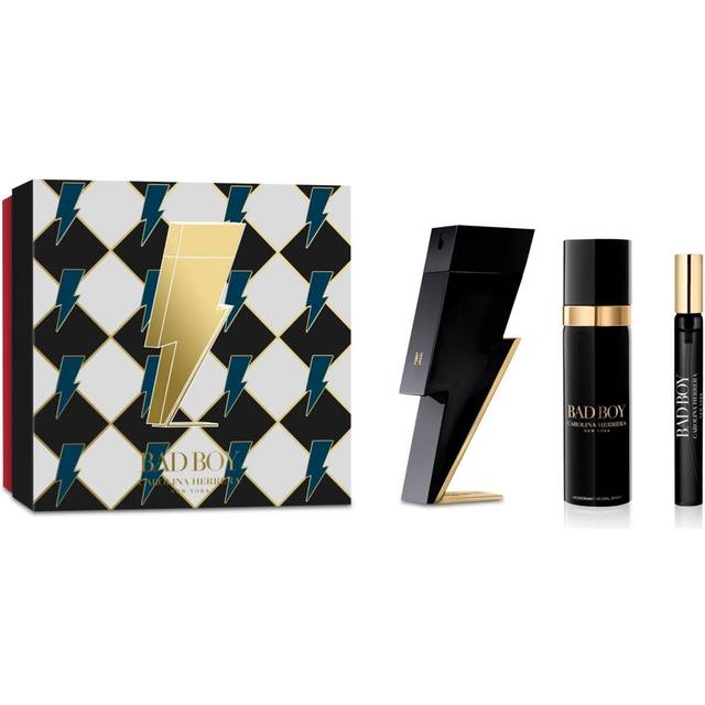 Carolina Herrera Bad Boy Gift Set 100ml EDT + 10ml EDT + 100ml Deodorant Spray