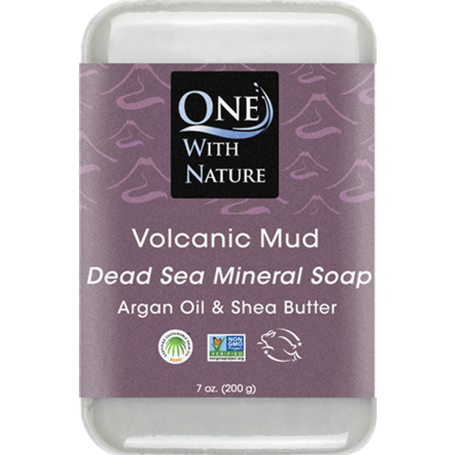 One with Nature  Dead Sea Mineral Bar Soap  Volcanic Mud  7 oz (198 g)