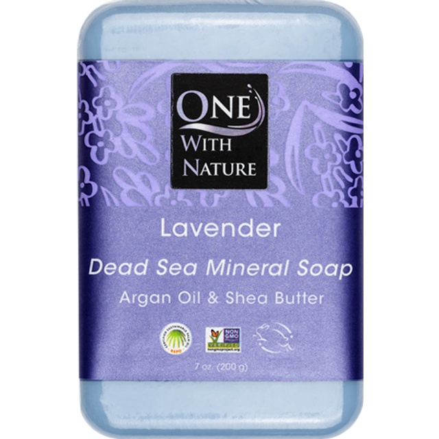 One with Nature  Dead Sea Mineral Soap Bar  Lavender  7 oz (198 g)