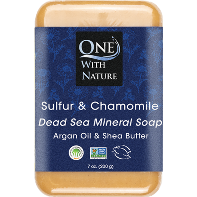 One With Nature Dead Sea Mineral Bar Soap Sulfur & Chamomile 7 oz