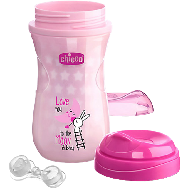 Chicco Glow in the Dark Double-Wall Insulated Sippy Cup with Bite-Proof Rim Spout and Spill-Free Lid 9oz.| Top-Rack Dishwasher Safe | Easy to Hold wit