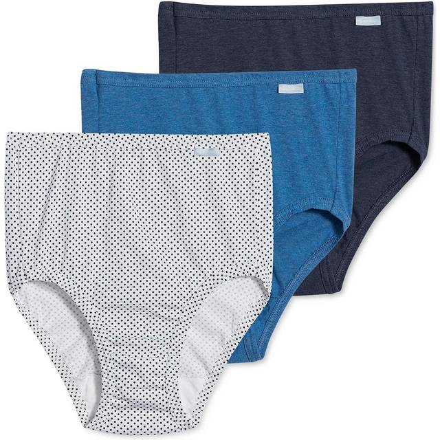Jockey Women's Underwear Elance Brief - 3 Pack  Deep Blue Heather/Deep Blue Dot/Sea Blue Heather  6