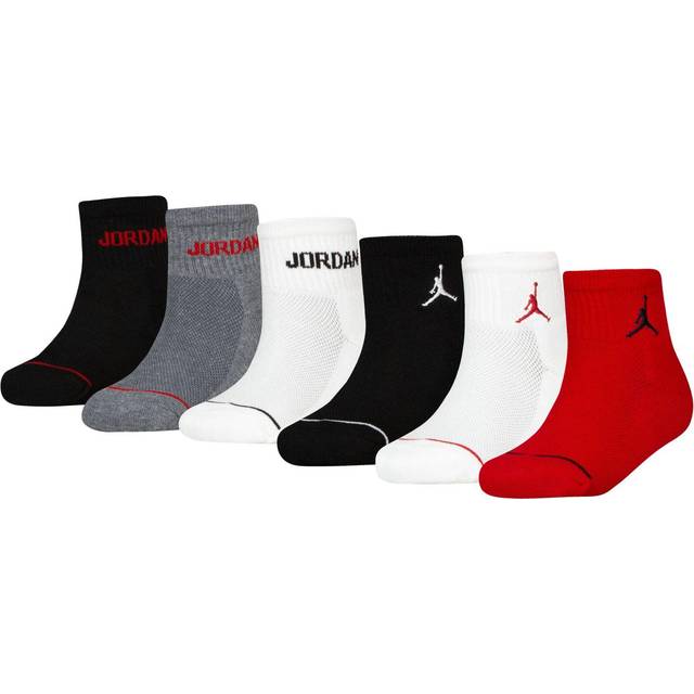Jordan Kids Ankle 6 Pack Unisex Socks - Red - Size: 4.5 - 6 - Foot Locker