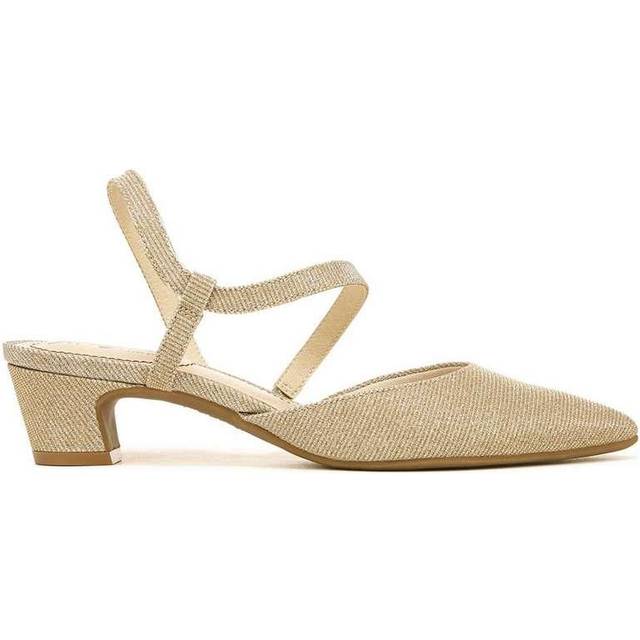 LifeStride Minimalist Pump Shoes (Light Gold Rhinestone Fabric) 6.0 W