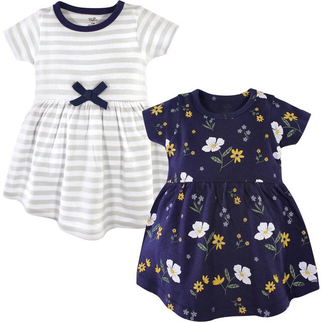 Hudson Baby Girl's Cotton Dresses  Night Blooms  0-3 Months