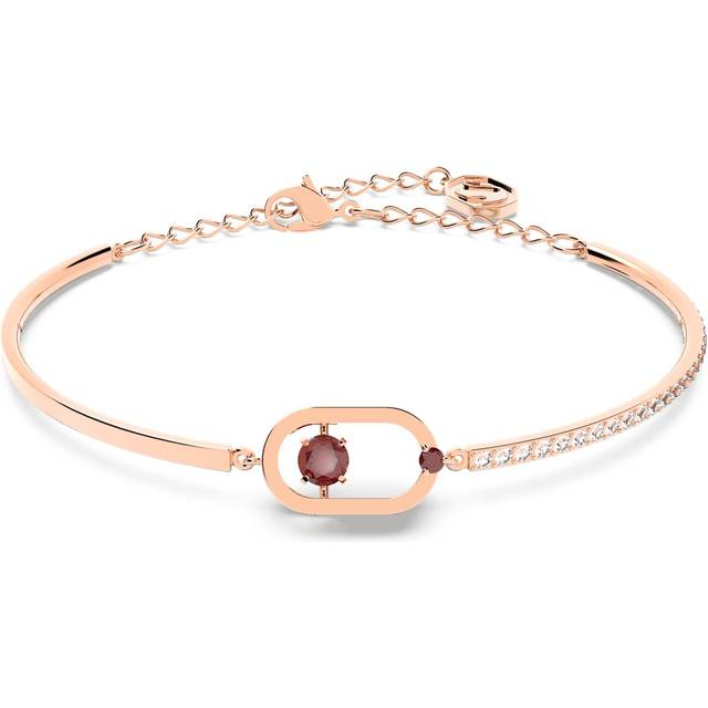 Una bracelet, Round cut, Oval shape, Red, Rose gold-tone plated