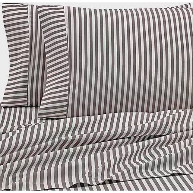 Linen Market 4 Piece King Bedding Sheet Set (Gray Ribbon) - Sleep Better Than Ever with These Ultra-Soft & Cooling Bed Sheets for Your King Size Bed -