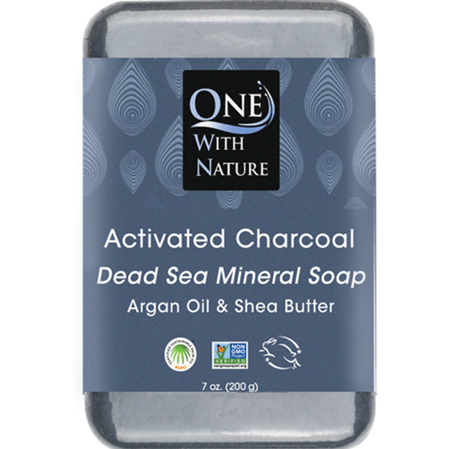 One with Nature  Dead Sea Mineral Soap Bar  Activated Charcoal  7 oz (198 g)