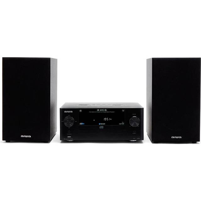 Aiwa MSBTU-500 - Mikrosystem med fjärrkontroll, (Hi- Fi, Bluetooth, Ljudutrustning, CD, USB-laddning, MP3, FM-radio, 50W (RMS),Kompakt design, Equalizer)-Färg Svart