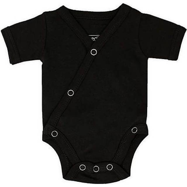 Organic Short-Sleeve Kimono Bodysuit in Black