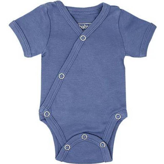 Organic Short-Sleeve Kimono Bodysuit in Slate