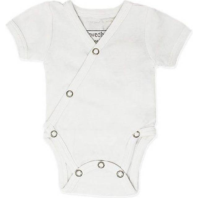 Organic Short-Sleeve Kimono Bodysuit in White
