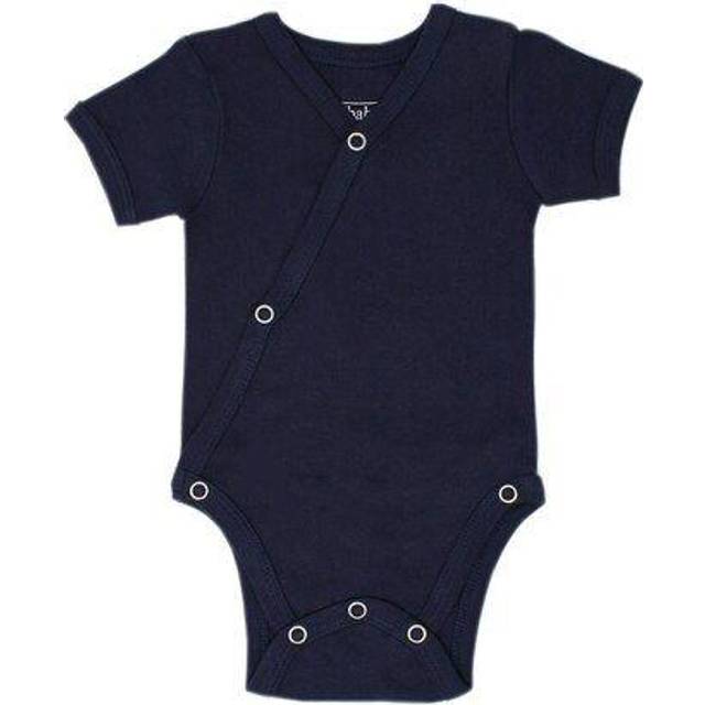 Organic Short-Sleeve Kimono Bodysuit in Navy