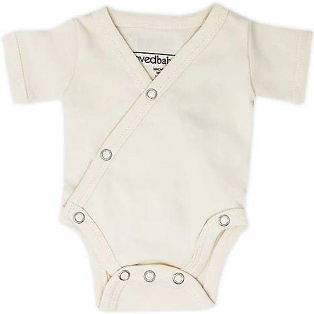 Organic Short-Sleeve Kimono Bodysuit in Buttercream