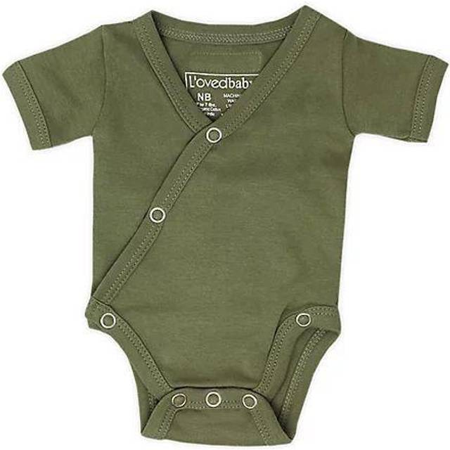 Organic Short-Sleeve Kimono Bodysuit in Sage