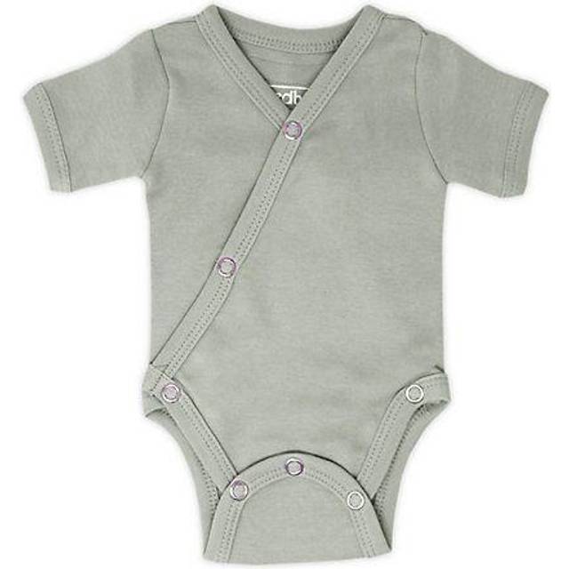 Organic Short-Sleeve Kimono Bodysuit in Seafoam