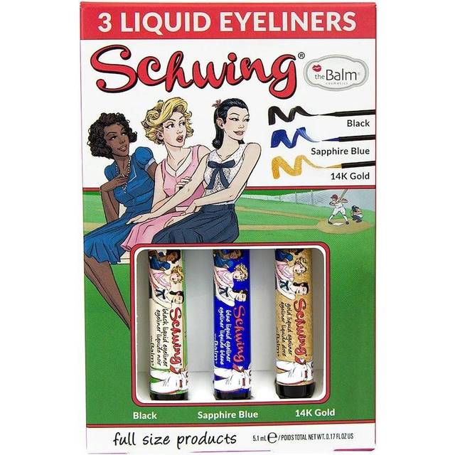 TheBalm Øjne Eyeliner & Mascara Swing Trio Set Liquid Eyeliner Black 1,7 ml Liquid Eyeliner Sapphire Blue 1,7 ml Liquid Eyeliner 14K Gold 1,7 ml 1 Stk