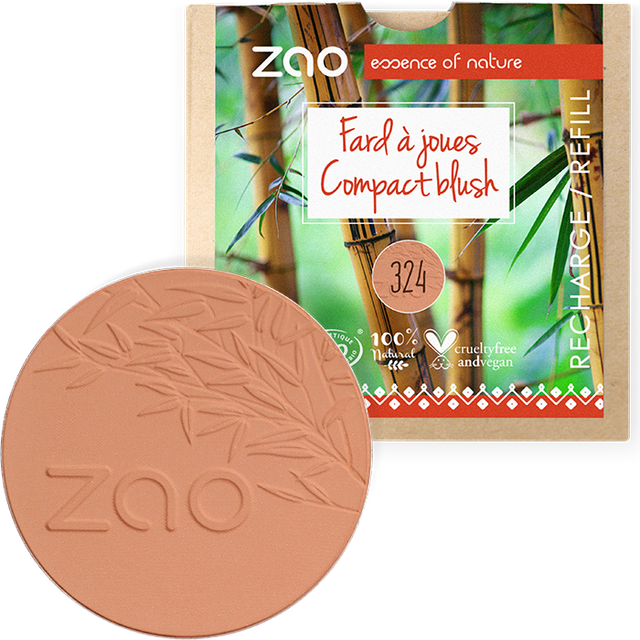 ZAO Økologisk Compact Blush, 324 Brick Red, Refill, 9 g