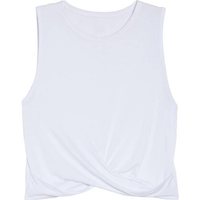 Alo Yoga Cover draped jersey crop top - white (UK 8)