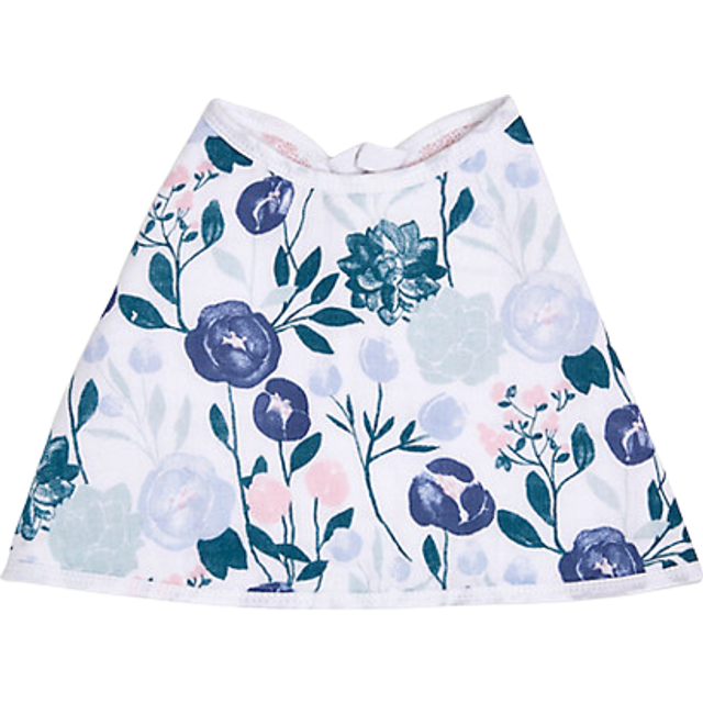 essentials Baby Burpy Bib, 100% Cotton Muslin, Soft Absorbent 4 Layers, Multi-Use Burp Cloth & Bib for Infant & Toddler, 57cm x 28cm, Single, flowers